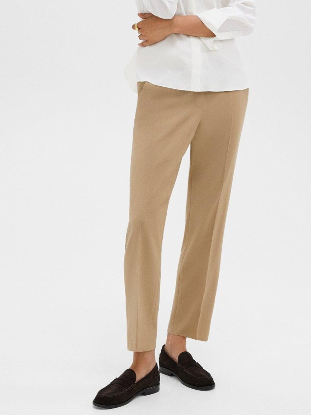 NWT Theory New Camel Treeca Pull-On Pant in Sleek Flannel Size 2